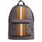 Coach West Backpack Bag In Signature Canvas With Varsity Stripe - Grey/ Ochre/ Chalk CV922