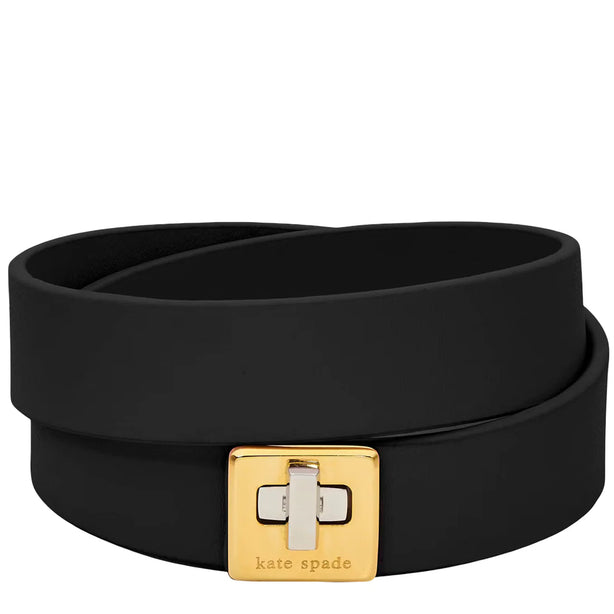 Kate Spade Phoebe Leather Double Wrap Bracelet - Black KL499