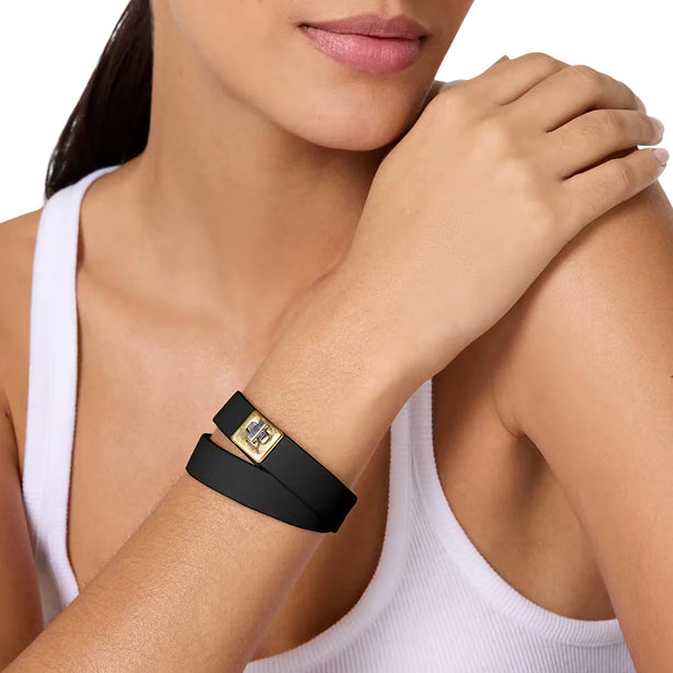 Kate Spade Phoebe Leather Double Wrap Bracelet - Black KL499
