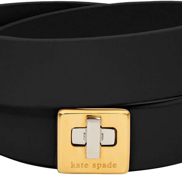Kate Spade Phoebe Leather Double Wrap Bracelet - Black KL499