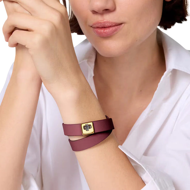 Kate Spade Phoebe Leather Double Wrap Bracelet - Dark Merlot KL499