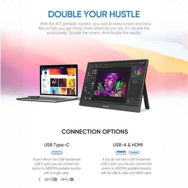 ARZOPA A1T 15.6'' FHD 1080P Portable Monitor with Touchscreen
