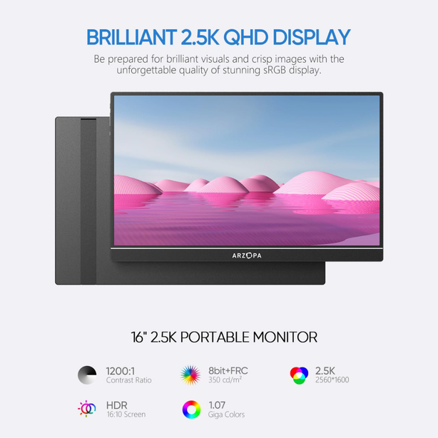ARZOPA Z1RC 16'' 2.5K Portable Monitor