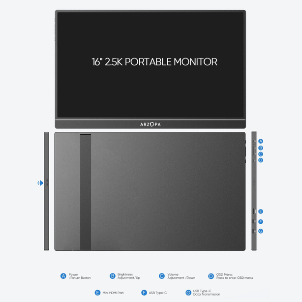 ARZOPA Z1RC 16'' 2.5K Portable Monitor