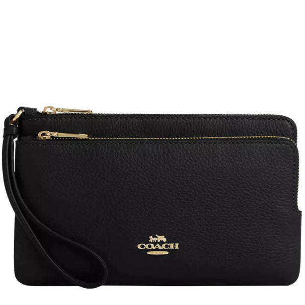 Coach Double Zip Wallet in Black CU919