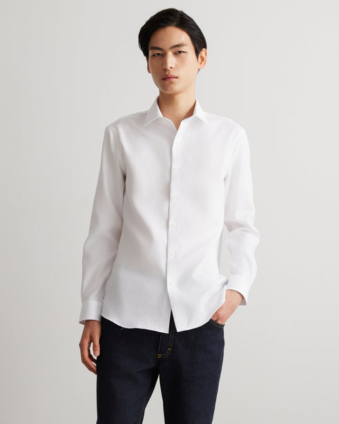 Alexander & Sons, White Dobby, Long Sleeve Shirt
