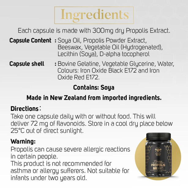 Manuka South Black Reserve Propolis for immunity anti-inflammation heart health