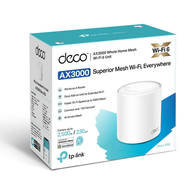 Tp Link Deco X50 Ax3000 Whole Home Mesh Wifi 6 Unit [ 1 Pack ]