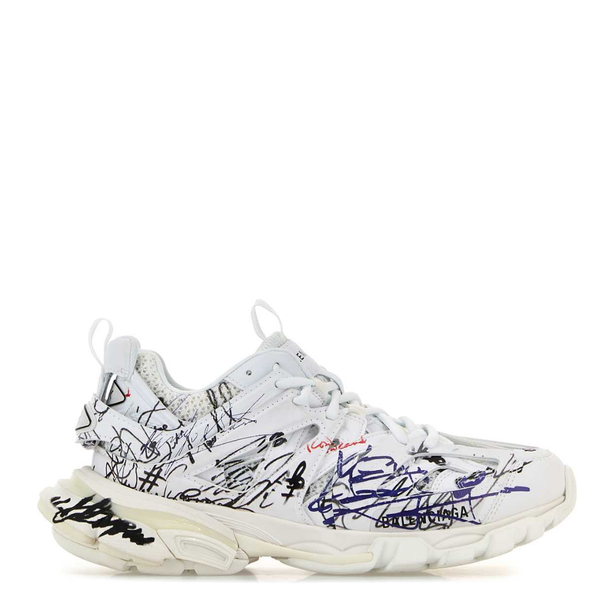 White Mesh And Rubber Track Sneakers