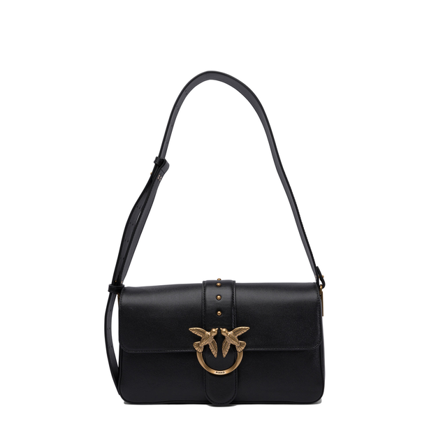 Love Bag Medium Leather Crossbody - Black