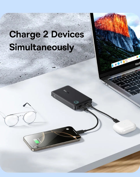 OS-Baseus EnerFill FP11 Power Bank 10000mAh 15W Cosmic Black (Includes Simple Type-C to Type-C Cable 20V/3A 30cm Black)