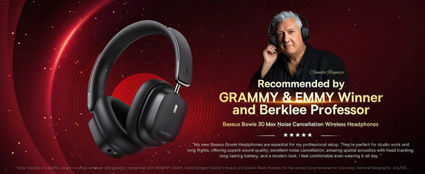 OS-Baseus Bowie 30 Max Noise-Cancellation Wireless Headphones Cluster Black