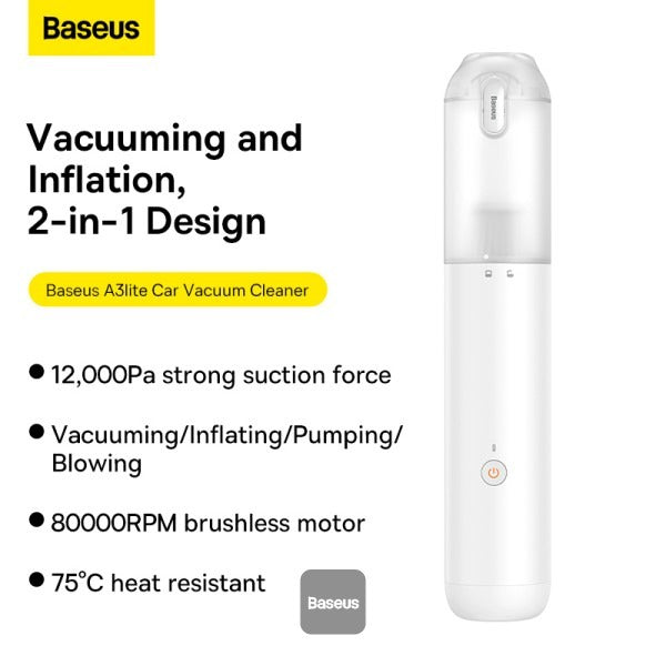 Baseus A3lite Car Vacuum Cleaner Moon White