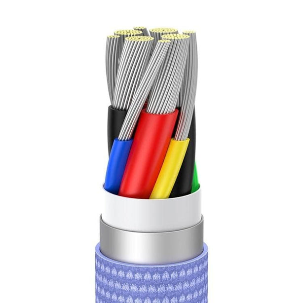 Baseus Crystal Shine Series Fast Charging Data Cable Type-C to Type-C 100W 1.2m Purple