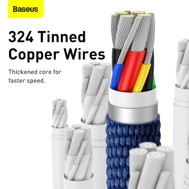 Baseus Crystal Shine Series Fast Charging Data Cable Type-C to Type-C 100W 1.2m Blue
