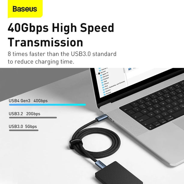 Baseus Crystal Shine Series Fast Charging Data Cable Type-C to Type-C 100W 1.2m Black