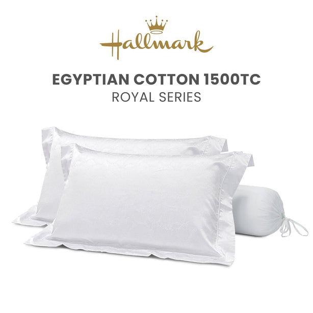 Hallmark Royal Egyptian Cotton 1500TC Italian Mercerized Design Pillowcases & Bolster cases
