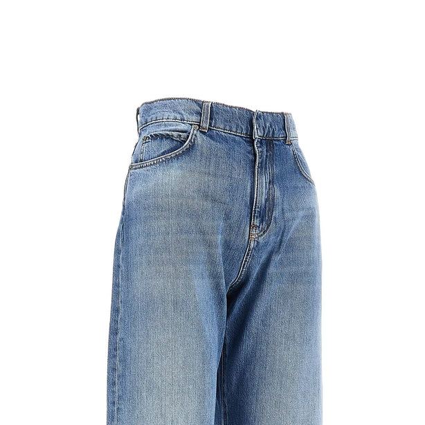 PINKO Wide leg jeans with fadings