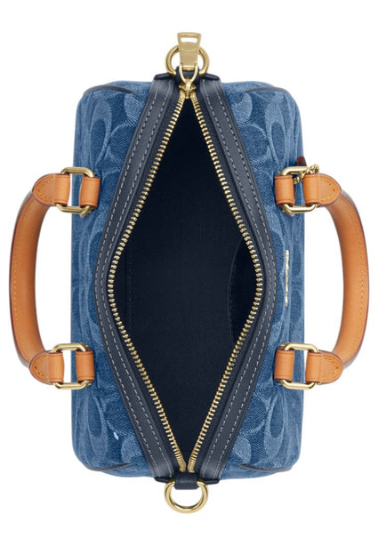 Coach Mini Rowan Crossbody Bag In Signature Denim - Indigo Blue