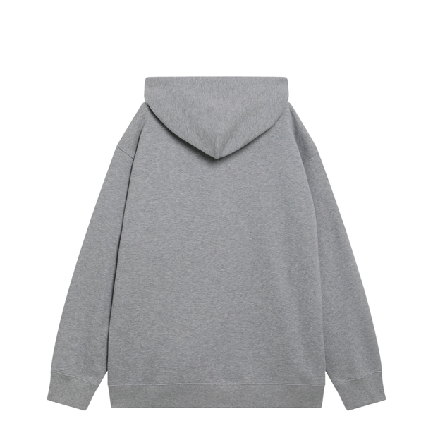 Mélange Gray Hoodie With Vlogo Embroidery
