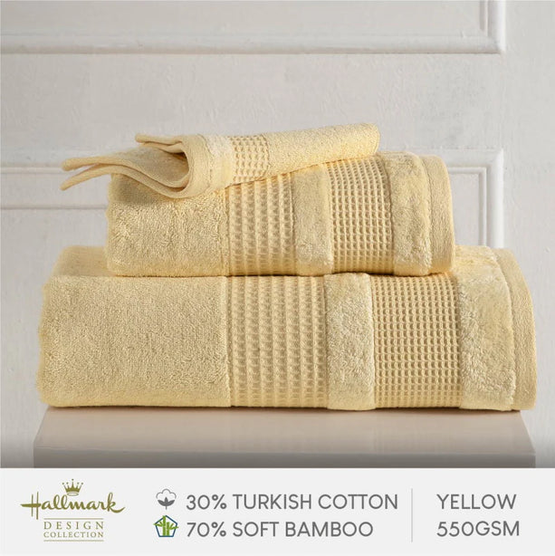 Hallmark Bamboo Cotton Turkish Jacquard Border Towel