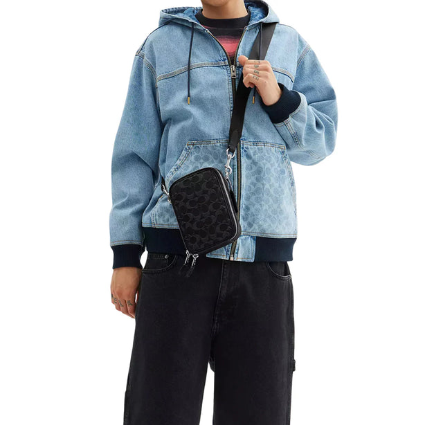 Coach Stanton Crossbody Bag In Signature Denim - Black CAJ44
