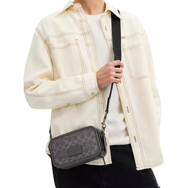 Coach Wyatt Crossbody Bag In Signature Canvas - Grey/ Charcoal CW365