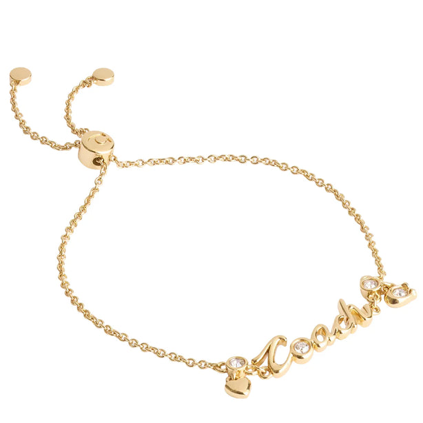 Coach Script Heart Slider Bracelet - Gold CAD53