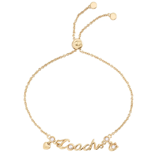 Coach Script Heart Slider Bracelet - Gold CAD53