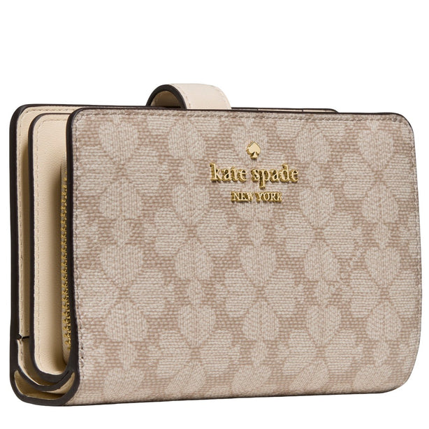 Kate Spade Spade Flower Medium Bifold Wallet - Dark Beige Moon Dust KN756