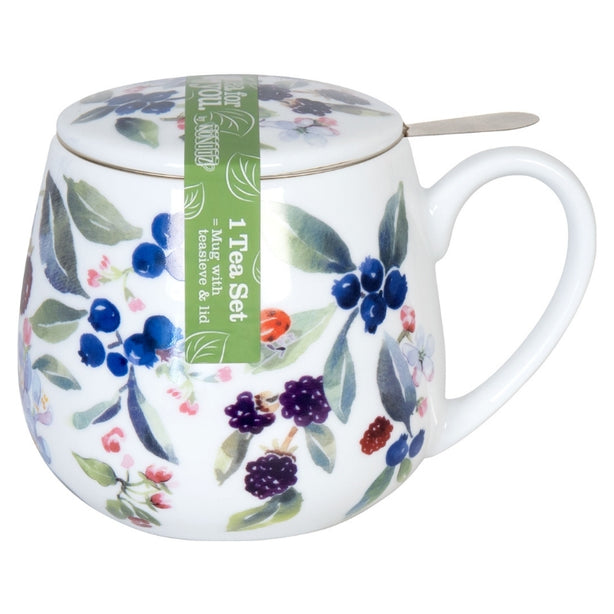Könitz Snuggle mug, sieve and cover Fruity Tea Berry by Victoria Lowe