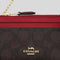 COACH Mini Skinny ID Case In Signature Canvas Walnut/True Red RS-CW870