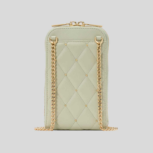 KATE SPADE Carey Quilted Studded Phone Chain Crossbody Sage Bundle RS-KL818
