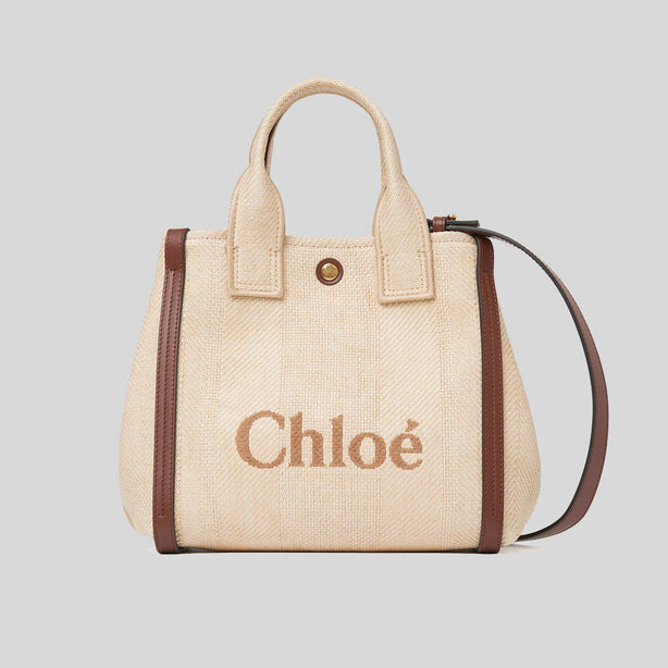 CHLOE Small Chloe Carry Tote Bag In Raffia Effect Fibres Hot Sand RS-CH25US911P1924P