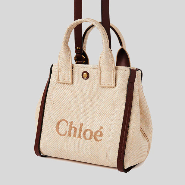 CHLOE Small Chloe Carry Tote Bag In Raffia Effect Fibres Hot Sand RS-CH25US911P1924P