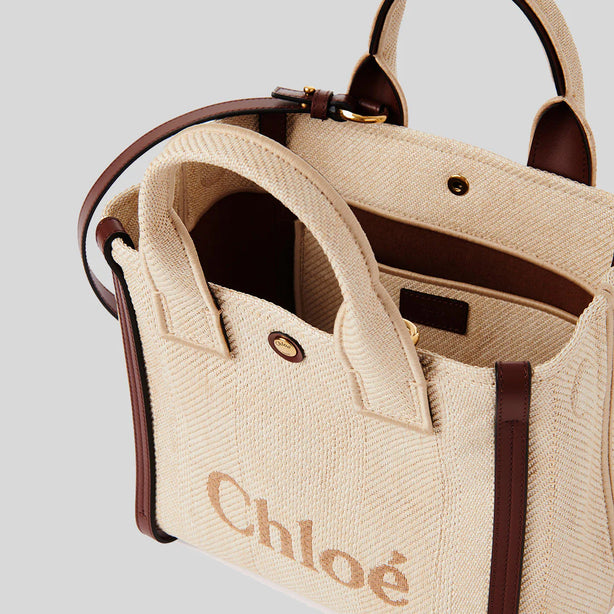 CHLOE Small Chloe Carry Tote Bag In Raffia Effect Fibres Hot Sand RS-CH25US911P1924P