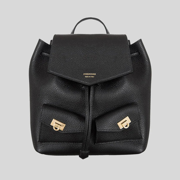 FERRAGAMO Multipocket Mini Backpack Black RS-785886