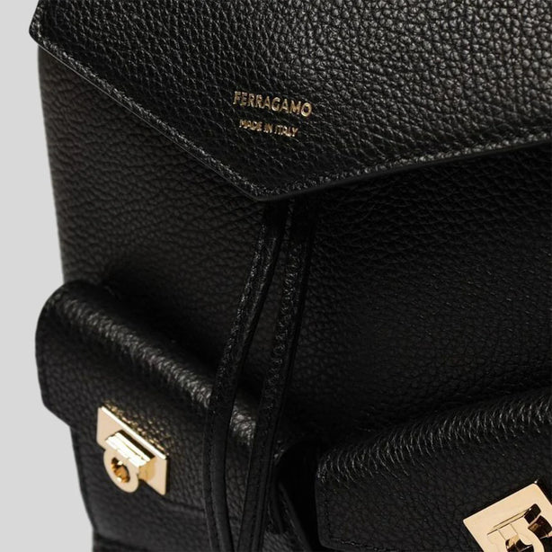 FERRAGAMO Multipocket Mini Backpack Black RS-785886