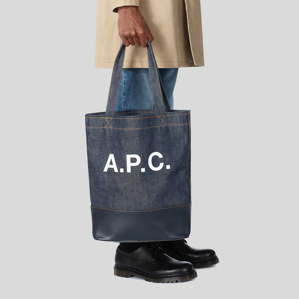 A.P.C. Axel Unisex Tote Bag Dark Navy RS-CODDP-M61444