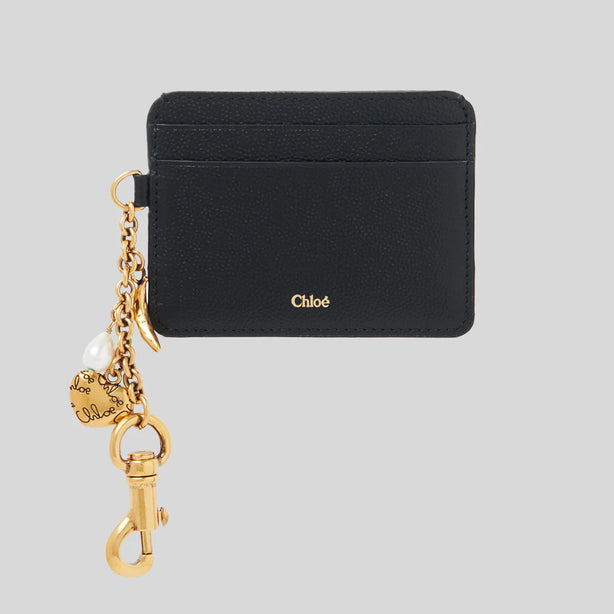 CHLOE Charms Card Holder In Grained Leather Black RS-CH25AP977Q12001