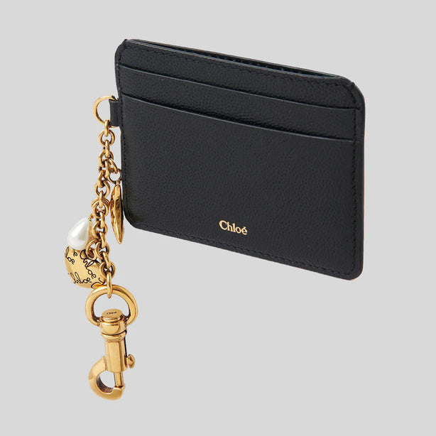 CHLOE Charms Card Holder In Grained Leather Black RS-CH25AP977Q12001