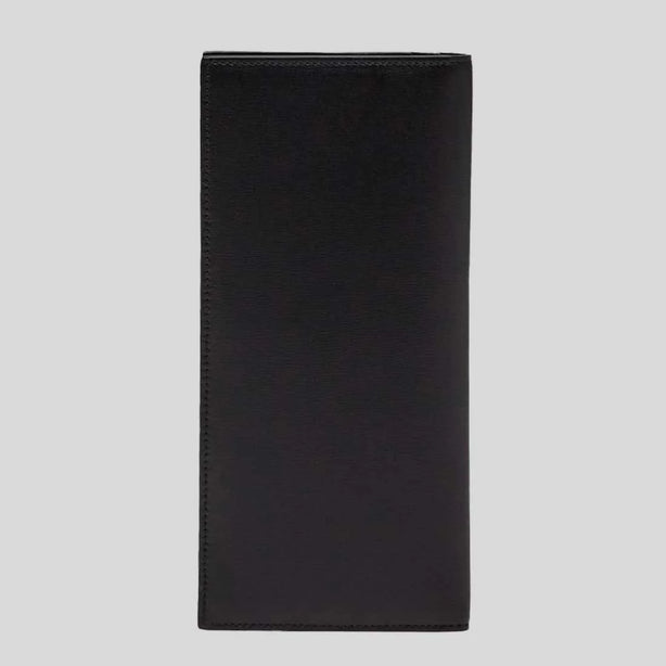FERRAGAMO Classic Men's Leather Slim Long Bifold Wallet Black RS-770106