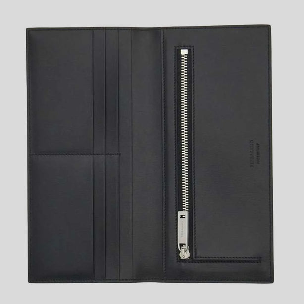 FERRAGAMO Classic Men's Leather Slim Long Bifold Wallet Black RS-770106