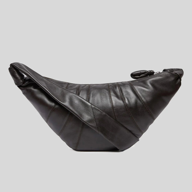 LEMAIRE Medium Croissant Bag Soft Nappa Leather Dark Chocolate RS-BG0001LL095