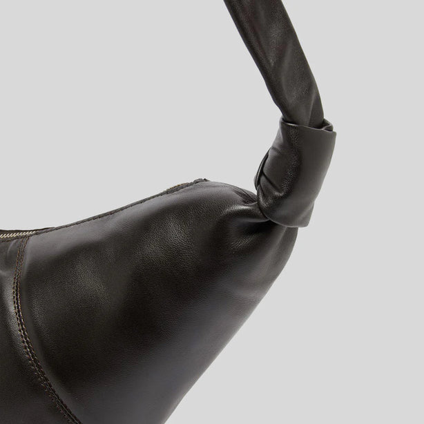 LEMAIRE Medium Croissant Bag Soft Nappa Leather Dark Chocolate RS-BG0001LL095