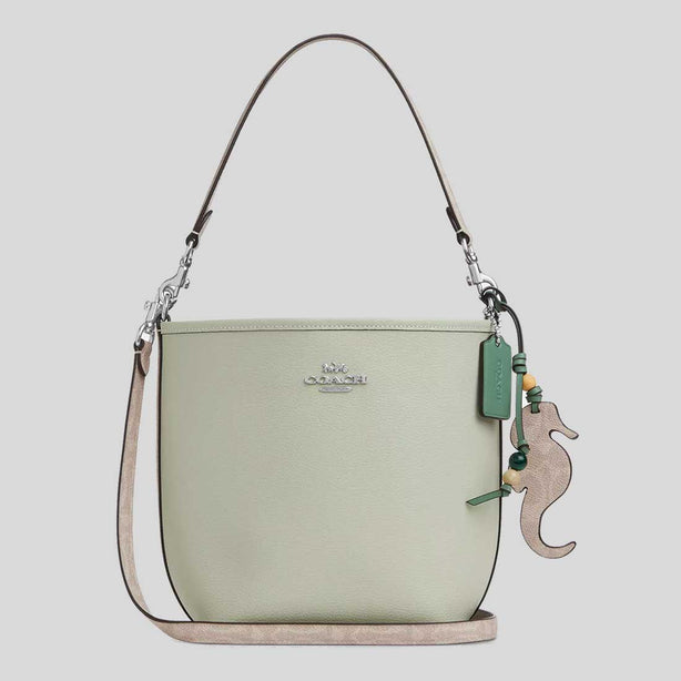COACH City Bucket Bag With Seahorse Charm Light Pistachio/Sand RS-CBH75