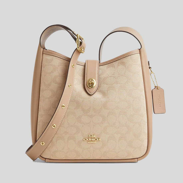 COACH Hadley Convertible Crossbody Bag With Signature Canvas Dark Natural Multi RS-CAK50