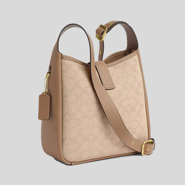 COACH Hadley Convertible Crossbody Bag With Signature Canvas Dark Natural Multi RS-CAK50