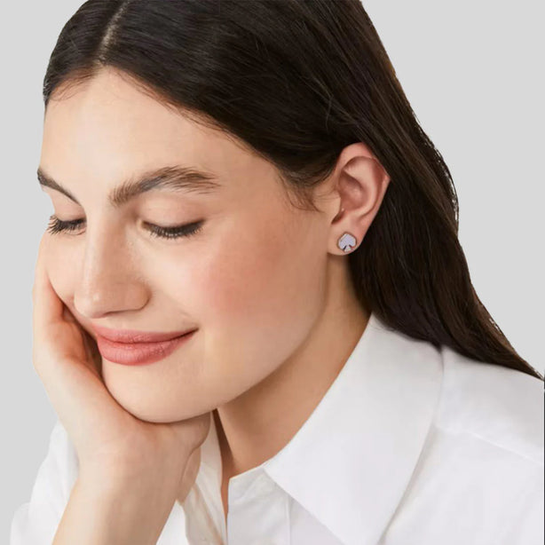 KATE SPADE Everyday Spade Enamel Studs Earrings Lilac RS-o0ru3069