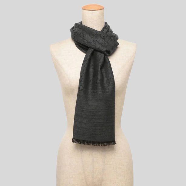 GUCCI Large Signature Logo GGWEB Scarf/Wrap Black RS-165904